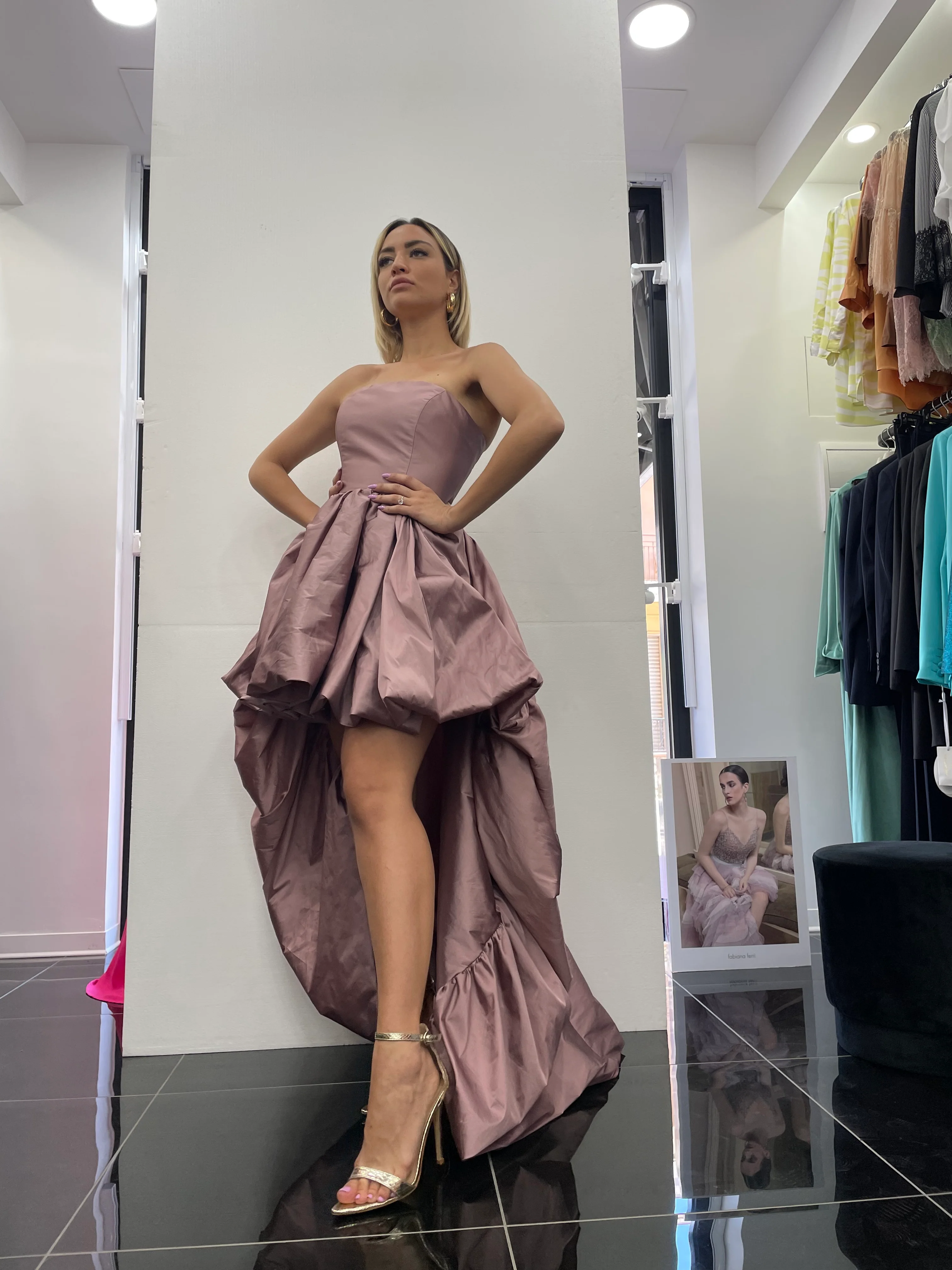 Abito Taffettà con gonna Lunga - Image 3